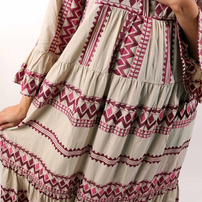Aether Concept Biege Maroon Dress image number 2